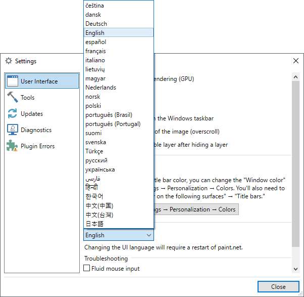 Set the new language in Paint.NET